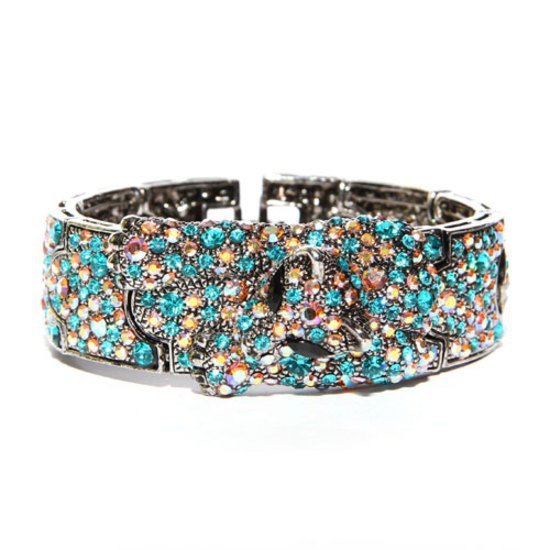 Fox design bracelet made with Blue Zircon Swarovski Elements