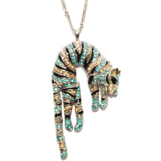 Sabrina Tiger Blue Zircon Necklace 