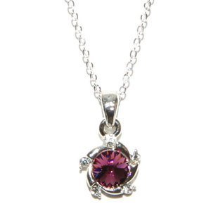 Amethyst Solitaire Swirl Necklace