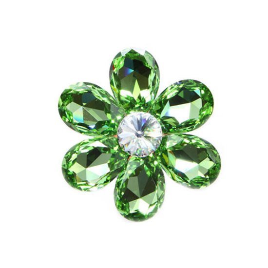 Peridot Flower Bag Charm made with Swarovski Elements