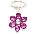 Fuchsia Crystal Flower Bag Charm made with Swarovski Elements