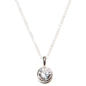 Crystal Solitaire Necklace (April Birthstone)