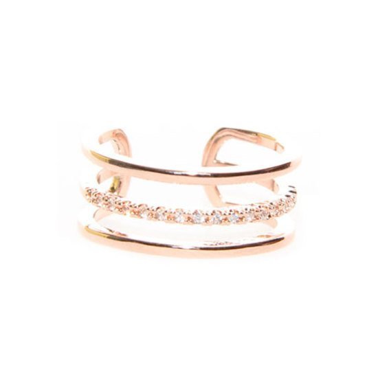 Charmed 5 Bar Ring in Rose Gold