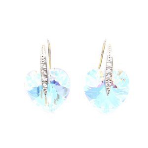 Crystal Aurora Boreale Heart Earrings made with Swarovski Elements 