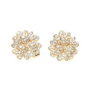 Gold plated flower earrings made with Cubic Zirconia