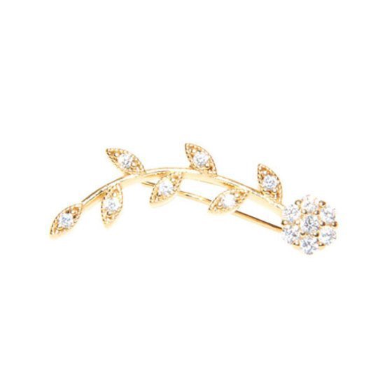 Gold Flower Ear Crawler | Earring | Charming Crystal