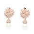 Rose Gold Flower Drop Pearl Earring