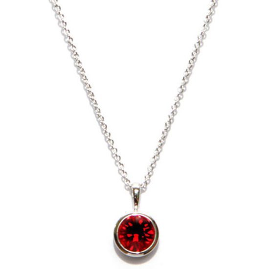 Garnet Solitaire Necklace (January Birthstone)