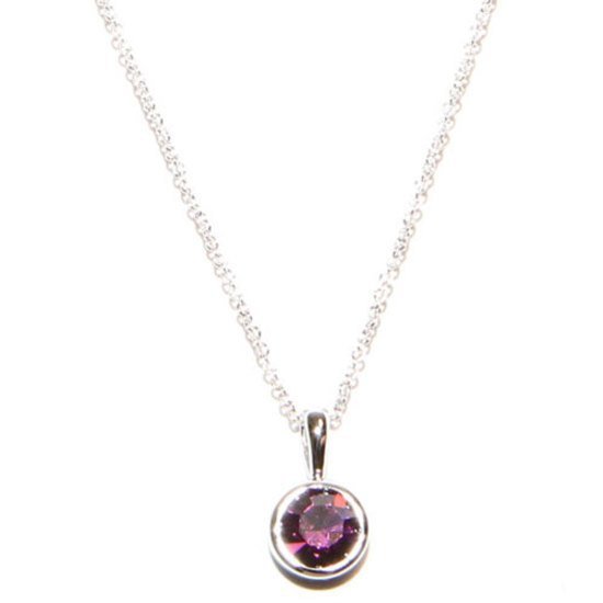 Amethyst Solitaire Necklace (February Birthstone)