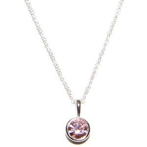 Rose Crystal Necklace (October Birthstone)