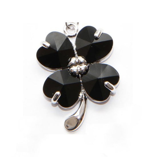 Lucky Clover in Jet Black made with Swarovski Elements