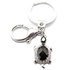 Jet Crystal Turtle Keyring made with Cubic Zirconia