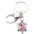 Light Rose Crystal Turtle Keyring made with Cubic Zirconia