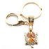 Golden Crystal Turtle Keyring made with Cubic Zirconia