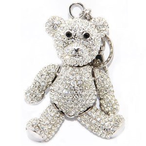 Large Crystal Bear Bag Charm made with Swarovski Elements