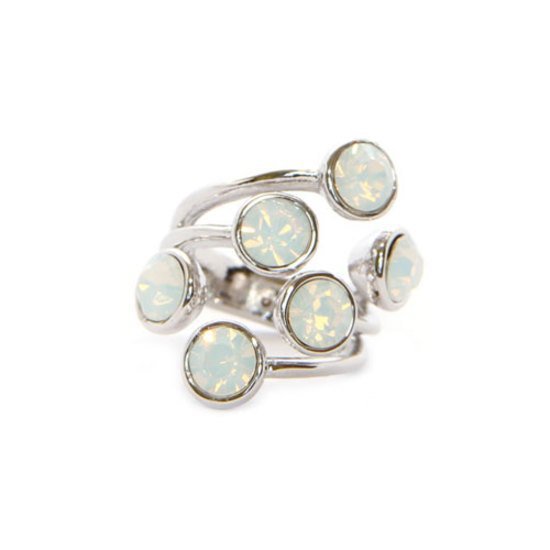 White Opal Signature Ring made with Swarovski Elements