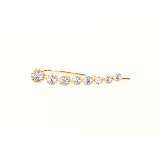 Rose Gold Caterpillar Ear Crawler made with Cubic Zirconia crystals