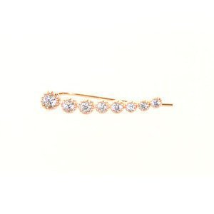 Rose Gold Caterpillar Ear Crawler made with Cubic Zirconia crystals