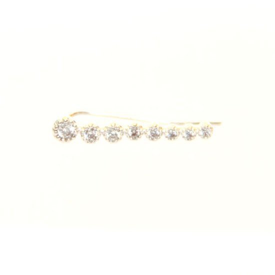 Silver Caterpillar Ear Crawler with Cubic Zirconia crystals