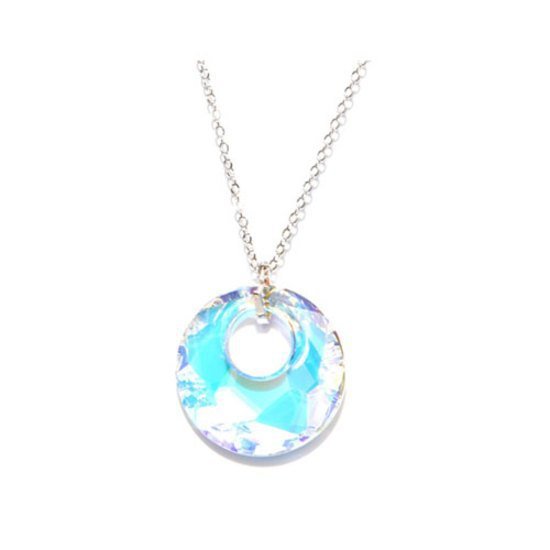 Crystal Moon necklace made with Cubic Zirconia Crystals 