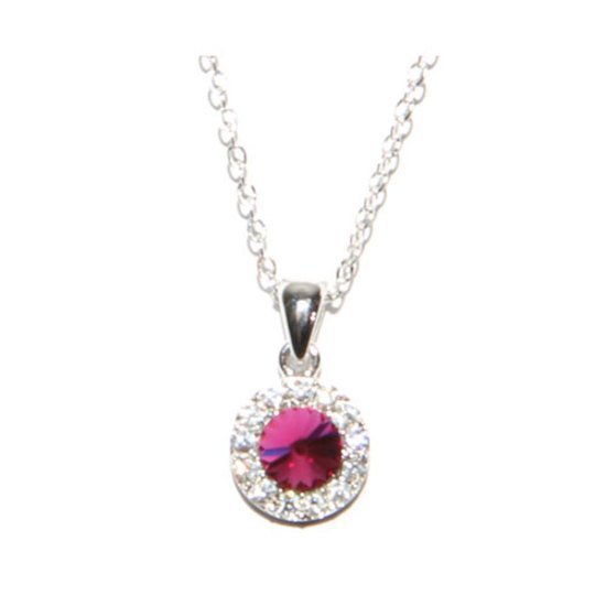 Fuchsia Boutique Solitaire Necklace made with Swarovski Elements