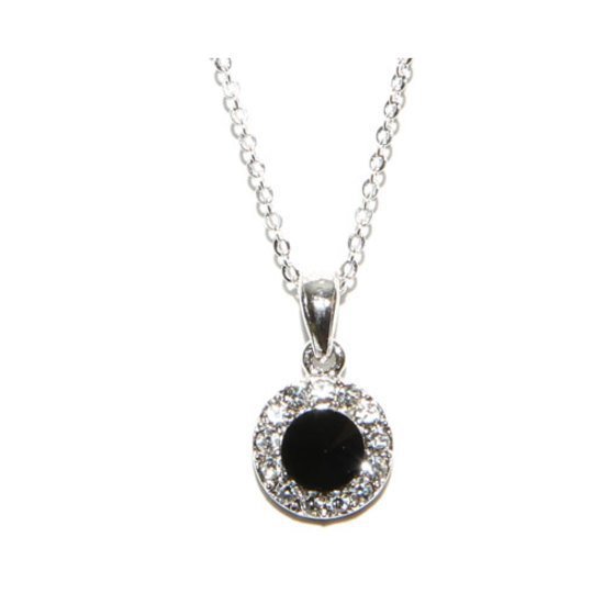 Jet Crystal Boutique Solitaire Necklace made with Swarovski Elements