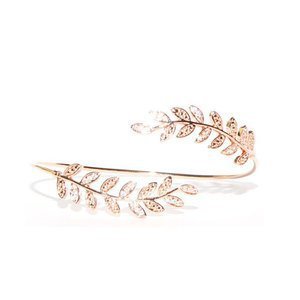 Fern Design Cubic Zirconia Bracelet in Rose Gold