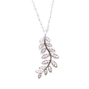 Fern Design Necklace in Silver 