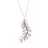 Fern Design CZ Necklace in Silver 