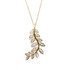 Fern Design Necklace in Gold made with Cubic Zirconia crystals