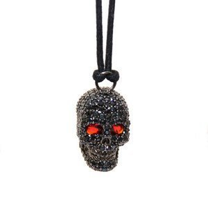 Skull Jet Crystal Necklace