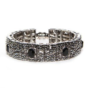 Jet Crystal Statement Bracelet