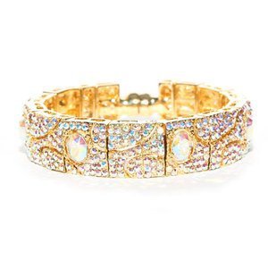 Golden Crystal AB Statement Bracelet