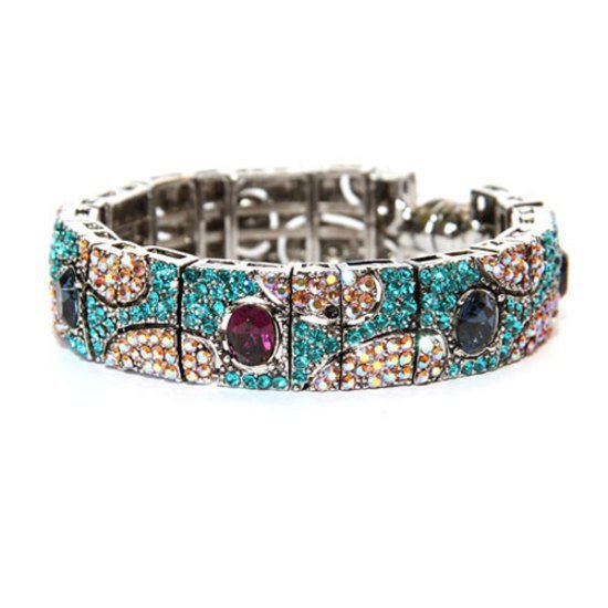 Blue Zircon Crystal Statement Bracelet made with Swarovski Elements