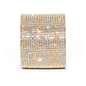 Golden Crystal Cuff Bracelet made with Swarovski Elements (Wide)