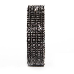 Jet Crystal Cuff Bracelet (Slim)