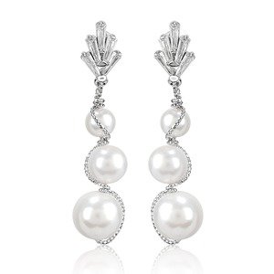 Indian White Drop Earrings 