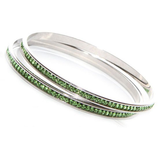 Peridot Green Bangles made with Swarovski Elements (Large)