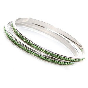 Peridot Green Bangles made with Swarovski Elements (Large)