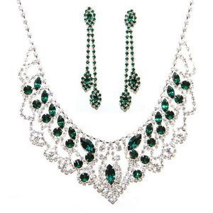 Emerald Swarovski Elements Necklace & Earring Set