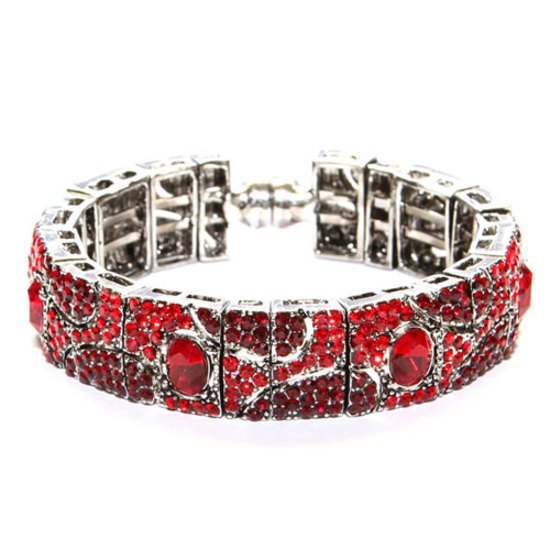 Ruby Crystal Statement Bracelet made with Swarovski Elements