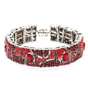 Ruby Crystal Statement Bracelet